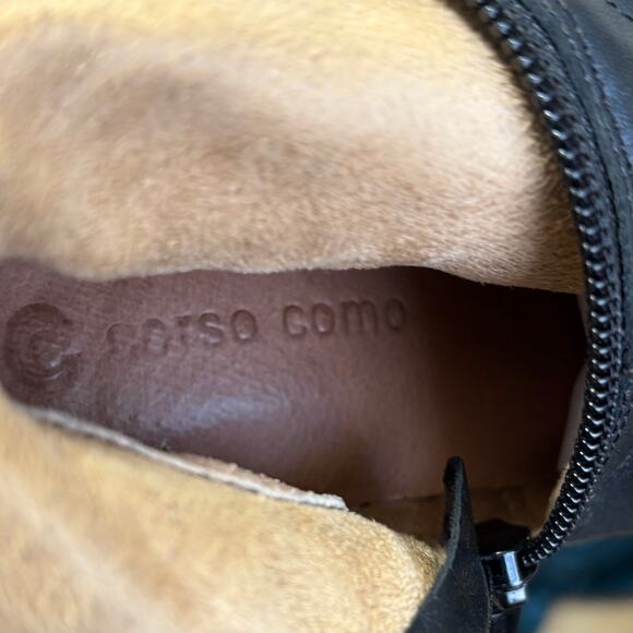 Corso Como Black Leather Over-the-Knee Boots Size 6 Quilted Shaft Zip Closure - Picture 8 of 12